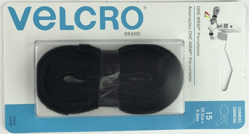 Velcro ® Organizador De Cabos/fios - Preto (15 Unid)