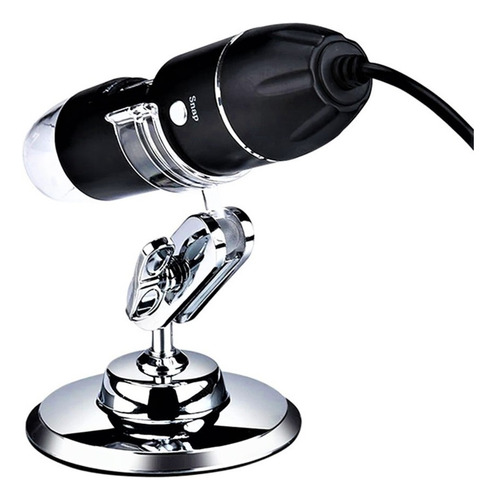 Microscópio Zoom 1600x Cam 2.0 Mp Profissional Digital Usb Cor Preto