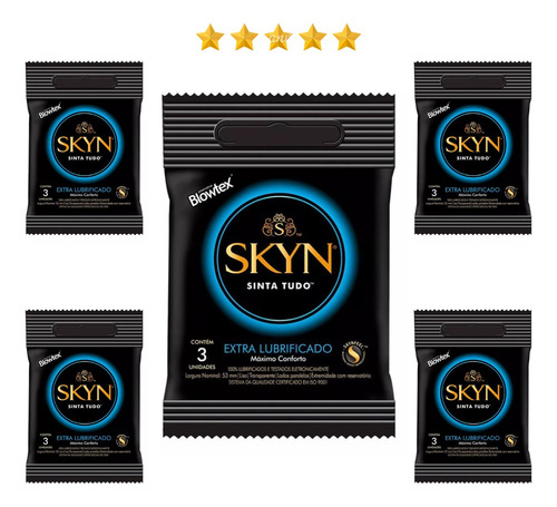 Kit Preservativo Skyn Extra Grande Sem Látex 15 Uni Blowtex