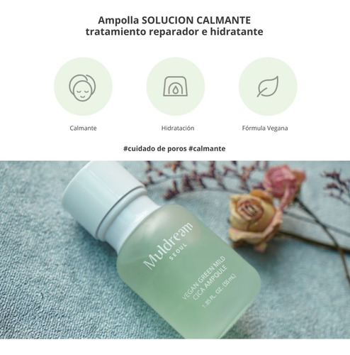 Ampolla Calmante Vegan Green Mild - Cosmética Coreana Vegana