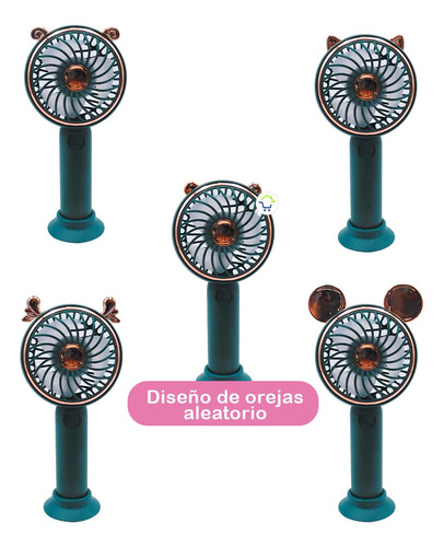Mini Ventilador Orejas Recargable Portátil Mano Y Mesa Mls60