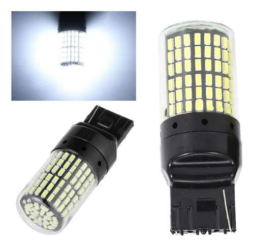 X2 Ampolleta T20 7440 144 Led Luz Blanca Auto 1 Contacto