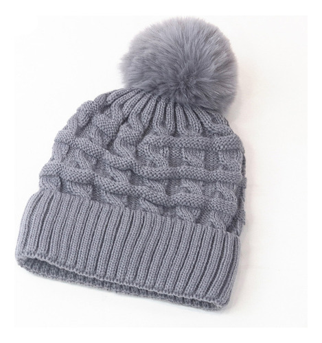 Gorro De Punto Pompom Para Mujer, Gorro De Invierno Con Form