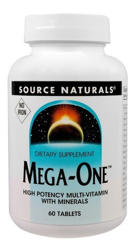 Multivitamínico sin hierro Mega-One de Source Naturals USA