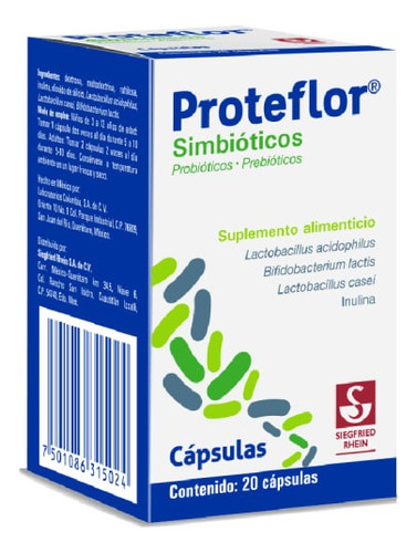 Proteflor Suplemento Alimenticio Frasco Con 20 Cápsulas Sabor Sin Sabor