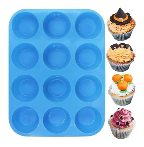 Molde De Silicona P/12 Muffins Cupcake Horno/freezer