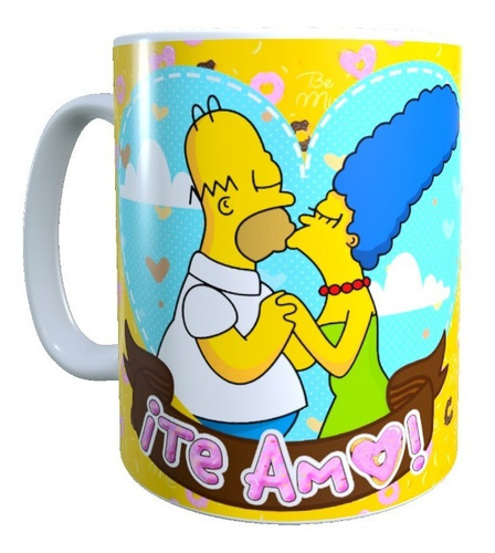 Taza San Valentín Regalo Dia Amor Los Simpson Enamorados