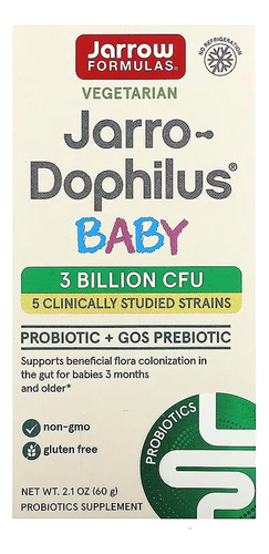 Jarrow Formulas Dophilus Probiótico 3 Billion Cfu 60g Sabor Sin Sabor