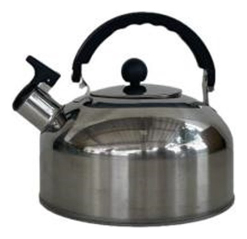 Chaleira Ecos 2l Inox Com Apito Cinza E Cabo Baquelite