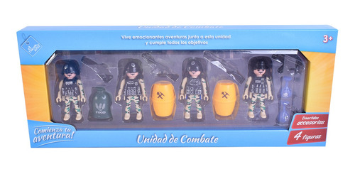 Muñecos De Combate X 4 Con Accesorios Tipo Playmobil