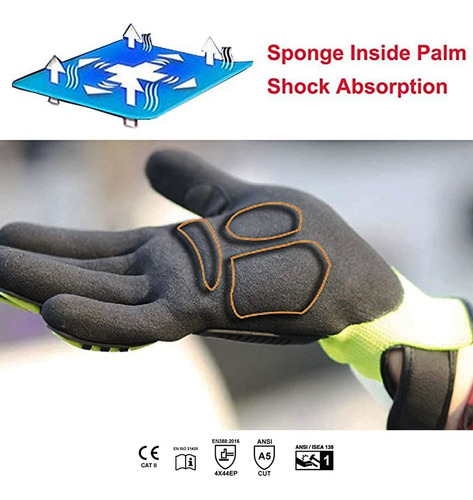Imagen 4 de 5 de Guantes Nm Safety Antivibración / Anti-impacto / Anticorte