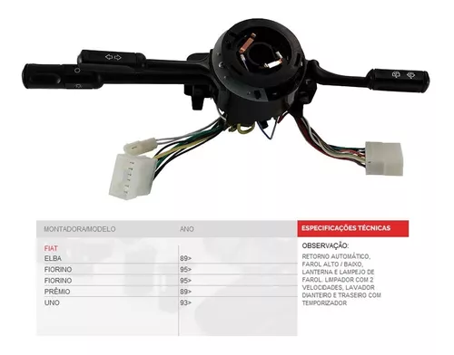 Chave Direcional de Seta Comando Seta Carro Fiat Uno 03 a 10 Ospina