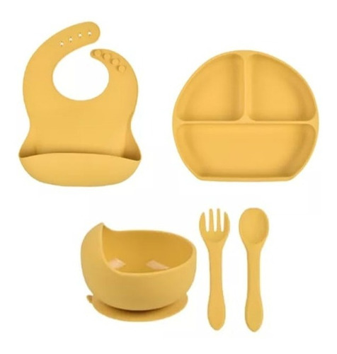 Set De Alimentación Silicona Platos Bebe- Niños