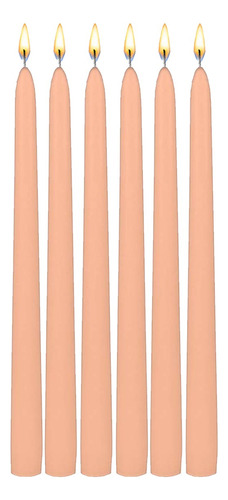 6 Velas Largas Salmon 35cm Para Candelabro O Candil Aluzza