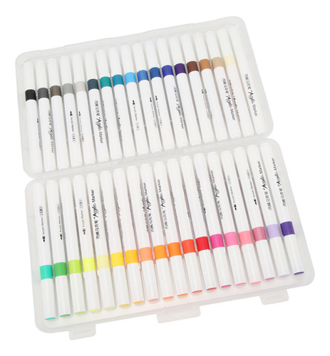 Bolígrafos De Acuarela De 36 Colores Con Doble Pincel Para E