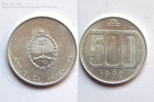 Moneda De 500 Australes-1990-