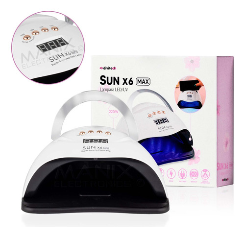Lámpara Para Uñas Acrílico Y Gel Sun X6 Max 220w. Divitech® 