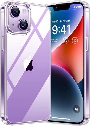 Carcasa Silicona Antihuellas Para iPhone 14/ Pro /plus/ Max Color Transparente iPhone 14