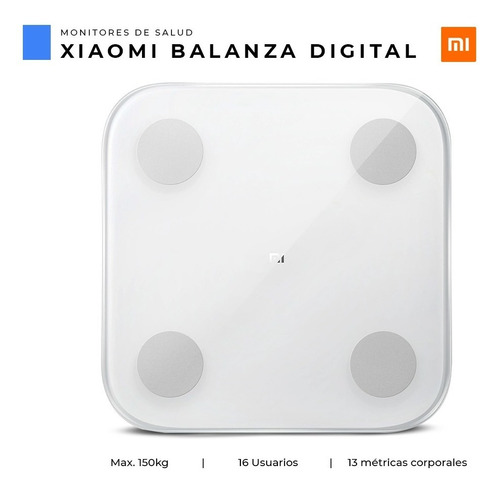 Imagen 2 de 2 de Xiaomi Digital Mi Body Composition Scale 2 - Balanza Bascula
