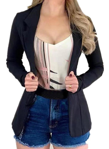 Chaqueta Tipo Blazer De Manga Larga Para Mujer, Traje, Abrig