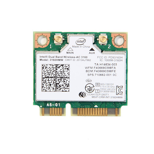 Intel Wireless-ac Dual Band 3160 3160hmw Mini Pci-e 5ghz