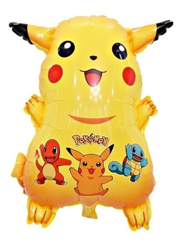 2 Globos Pokemon - (1 Pikachu 60cm.+ 1 Redondo 45cm.)