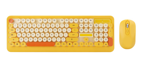 Imagen 3 de 10 de Juego De Teclado Y Ratón K68 Receptor Inalámbrico De Dibujos