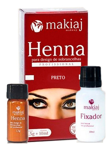 Henna Makiaj Sobrancelha Ótima Fixação Efeito Natural Preto