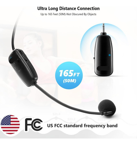 Auriculares Con Micrófono Inalámbrico, Sistema De Micrófono