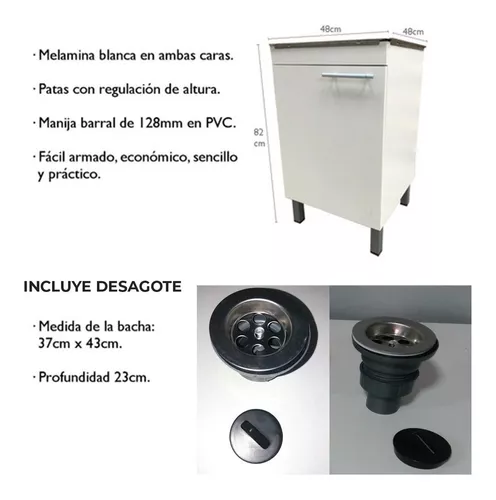 Armario Bajo Mueble De Guardado Organizador Cocina Lavadero