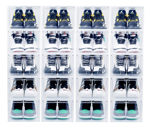 Cajas Organizadoras Transparentes Zapatos Tenis Snkrbox 20pz
