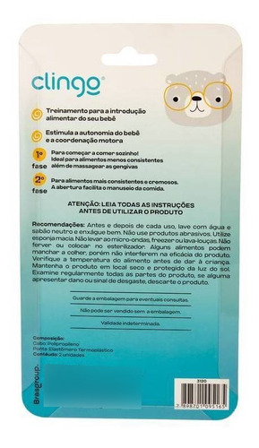 Imagem 3 de 6 de Kit Colher Treinamento Para Bebê Infantil - Clingo
