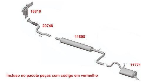 Kit Escapamento Completo Palio 1.8 8v Ano 2009 A 2011