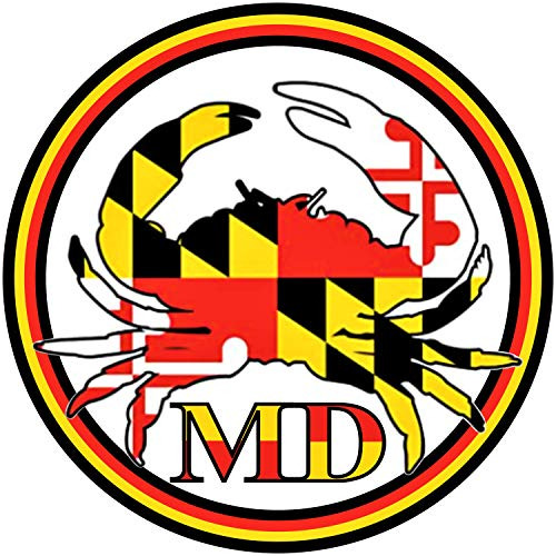 Pegatina De Bandera Del Estado De Maryland Cangrejo - V...