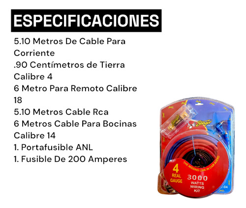 Amplificador 4ch 2400w+set De Medios6.5+kit Instalación Cal4