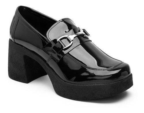 Zapato Con Plataforma Loafer Para Dama Ngo Charol 5613