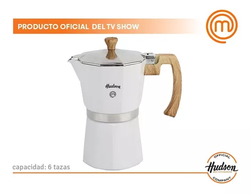 Cafetera Esmaltada Blanca Italiana Induccion 6 Tazas — Hudson Cocina