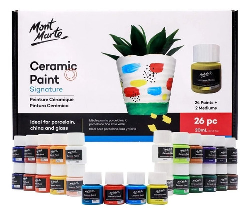 Set De 26 Pinturas Para Cerámica Y Porcelana 20ml Mont Marte