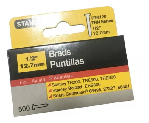 Clavo Stanley 1/2 Para Engrapadora Tr200 Caja 500 Pzas