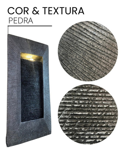 Fonte Da Água Cascata Decorativa Moderna Grande Parede Led Cor Cinza