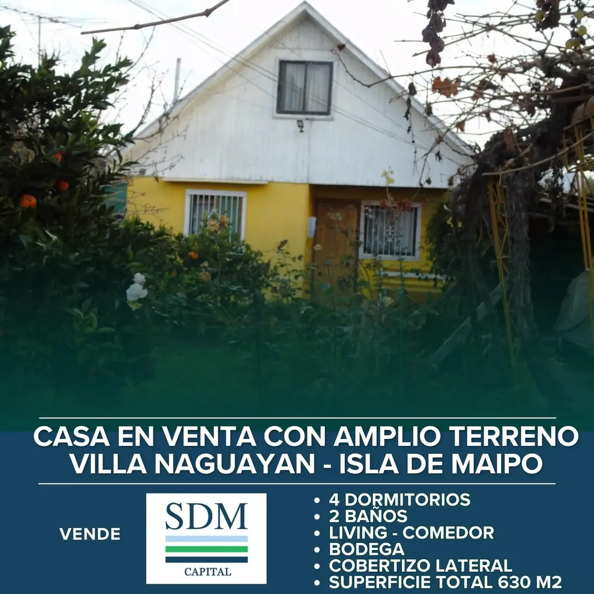 Imagen 2 de 20 de Venta Amplio Terreno 630m2 Mas Casa En Isla De Maipo