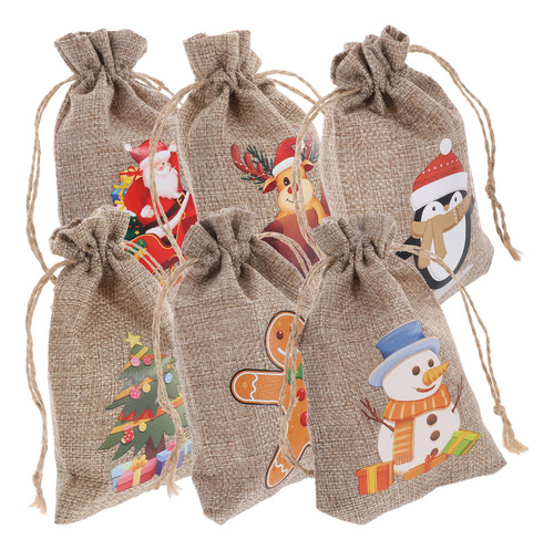 Juego De Bolsas Con Cordón Para Regalo De Dibujos Animados,