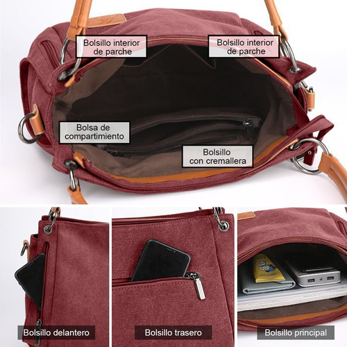 Li Bolso Multifuncional De Lona De Gran Capacidad For Mujer