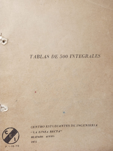 Tablas De 500 Integrales   Cei  -tt