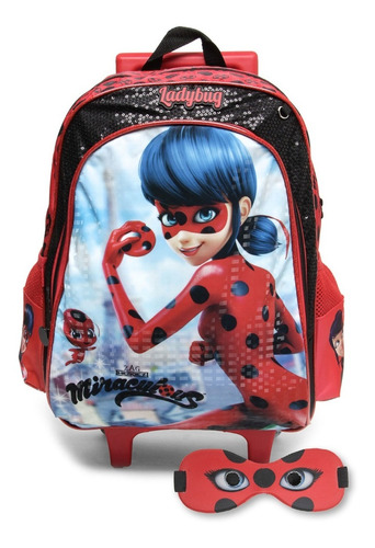 Mochila De Rodinhas Miraculous Ladybug C/ Máscara