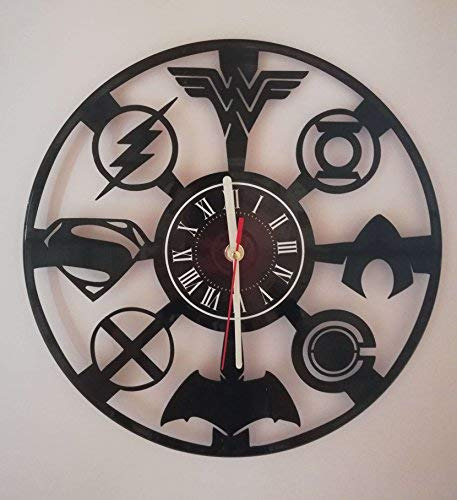 Liga Justicia 12  Hecho Mano Vinilo Reloj Pared  dark Hero