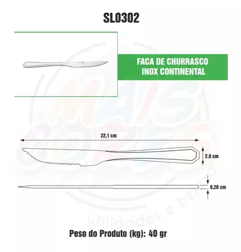 Kit Garfo + Faca Euro 48 Peças - Line - Original Line - Faqueiro