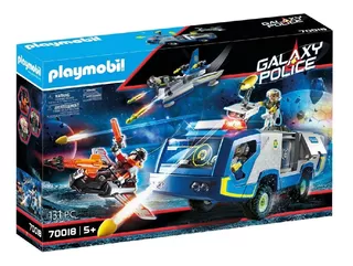 Brinquedo De Montar Playmobil Policia Galatica Com Caminhao