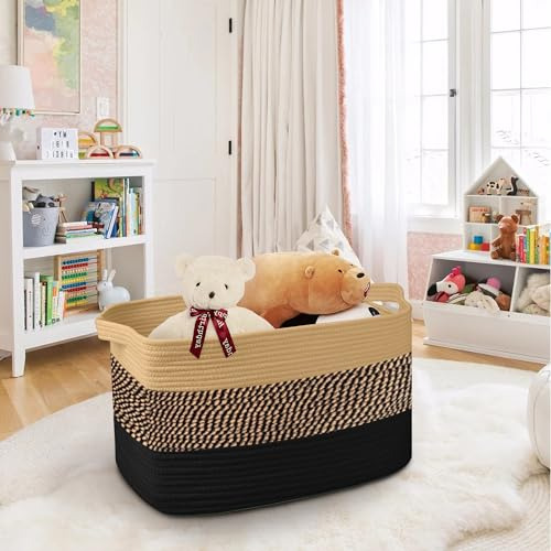Cesta De Almacenamiento Rectangular De Mimbre Extra Grande