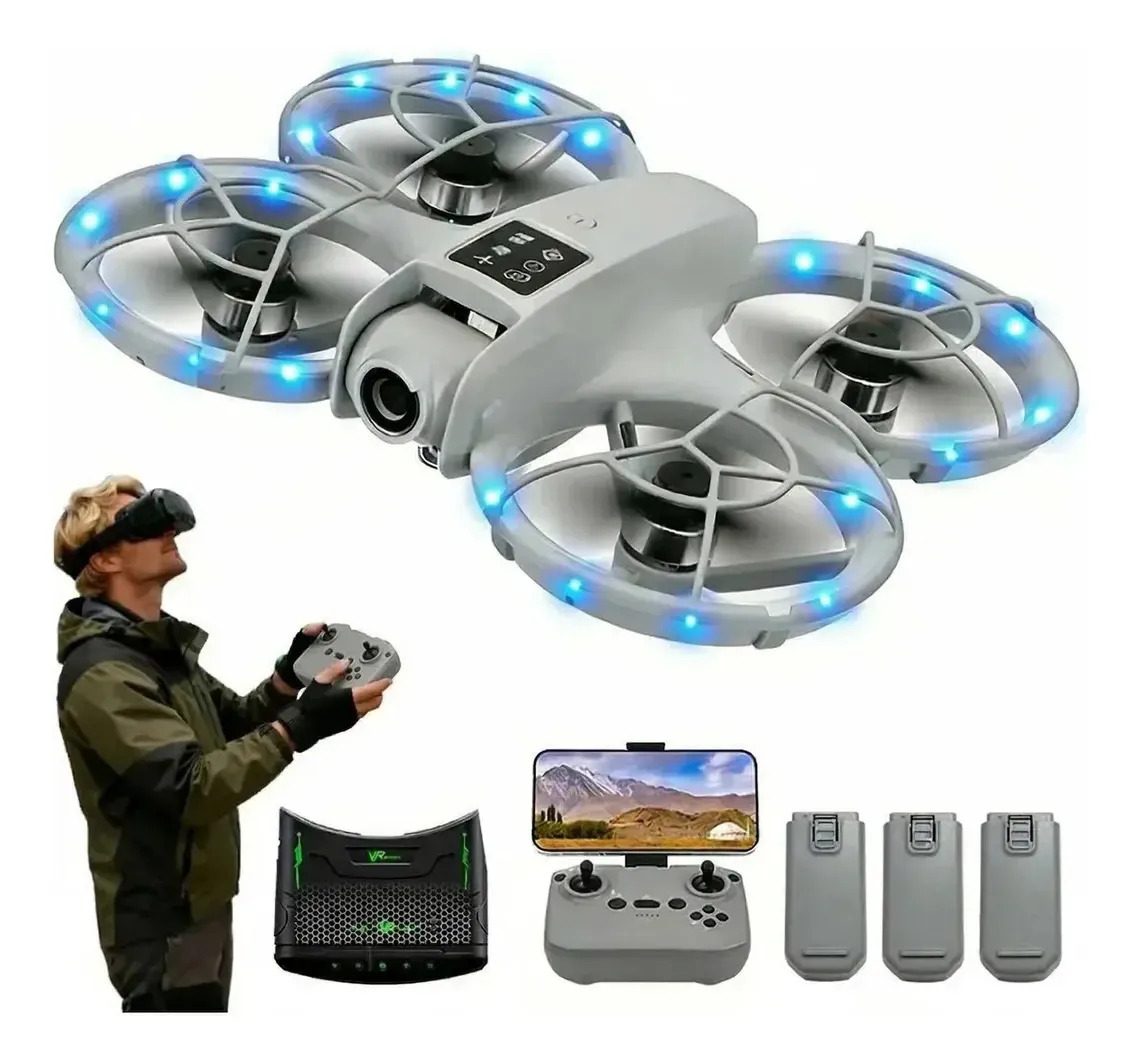 Drone Mini Ourlife H36v 3 Baterías Dual Cámara Led ,con Vista En Primera Persona Fpv